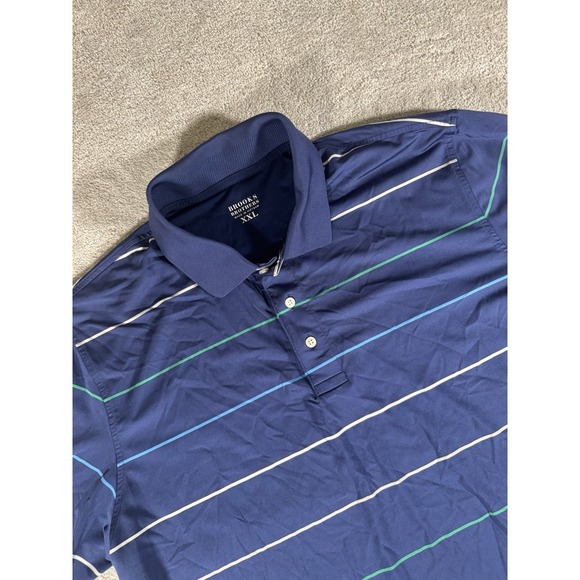 Brooks Brothers Golf Polo Wicking Athletic Striped Short Sleeve Mens XXL Logo** - Picture 1 of 10